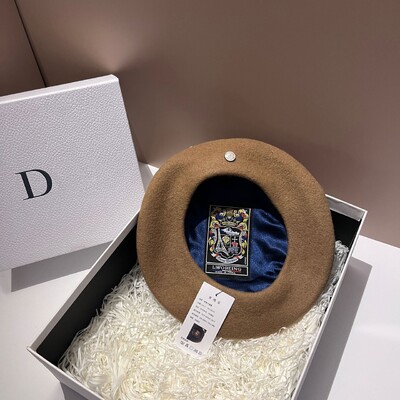 Beretă din lână pentru femei de marcă de lux Pălărie caldă de iarnă Pălărie de pictor celebritate Pălării versatile Berete pentru fată de damă șapcă plată din pâslă