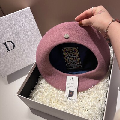 Beretă din lână pentru femei de marcă de lux Pălărie caldă de iarnă Pălărie de pictor celebritate Pălării versatile Berete pentru fată de damă șapcă plată din pâslă