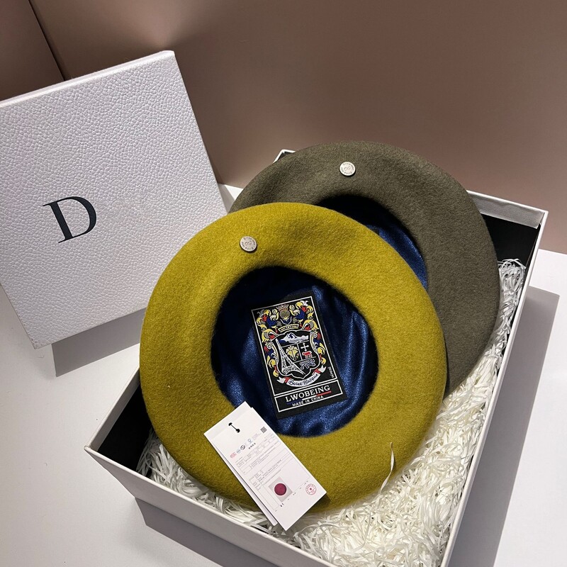 Beretă din lână pentru femei de marcă de lux Pălărie caldă de iarnă Pălărie de pictor celebritate Pălării versatile Berete pentru fată de damă șapcă plată din pâslă