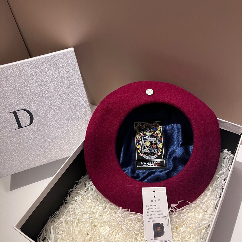 Beretă din lână pentru femei de marcă de lux Pălărie caldă de iarnă Pălărie de pictor celebritate Pălării versatile Berete pentru fată de damă șapcă plată din pâslă