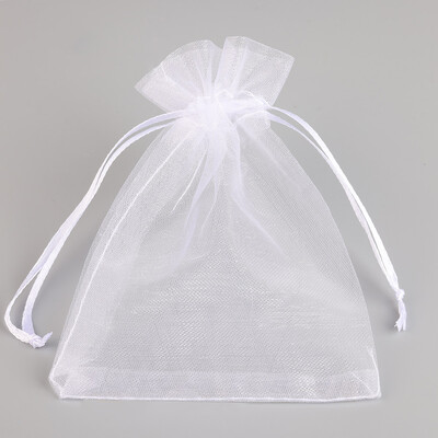 50 bucăți/lot 9x12cm Geantă mică din organza cu șnur pentru cadou de petrecere