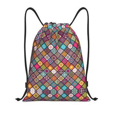 Genți personalizate cu șnur în stil Bandana Paisley Femei Bărbați Rucsac de depozitare sport ușor pentru gimnastică
