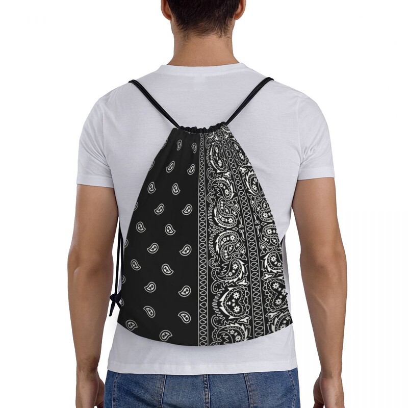 Genți personalizate cu șnur în stil Bandana Paisley Femei Bărbați Rucsac de depozitare sport ușor pentru gimnastică