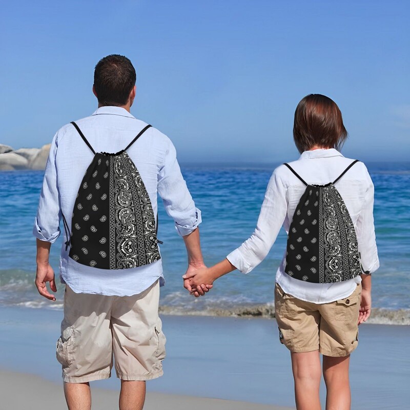 Genți personalizate cu șnur în stil Bandana Paisley Femei Bărbați Rucsac de depozitare sport ușor pentru gimnastică