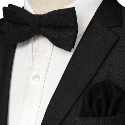 EASTEPIC Кашмирено яке Двуслойна дебела папийонка за мъже Комплект ханки Вълнен аксесоар Топъл цвят Сватбен подарък Зимно парти