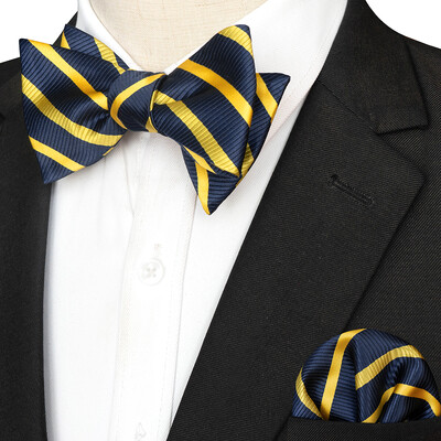 EASTEPIC svītraina tauriņa kaklasaite vīriešiem Hanky komplekts rūtains aksesuārs Paisley Neckwear Floral Design Polka Dot Pure Black Evening Party