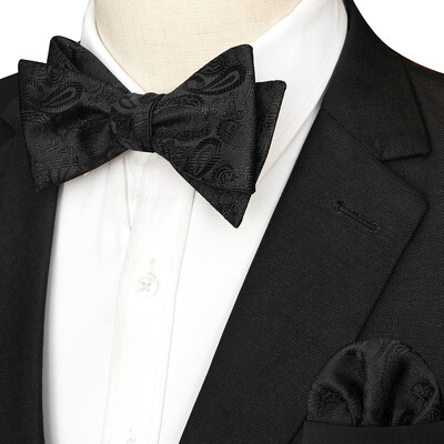 EASTEPIC svītraina tauriņa kaklasaite vīriešiem Hanky komplekts rūtains aksesuārs Paisley Neckwear Floral Design Polka Dot Pure Black Evening Party