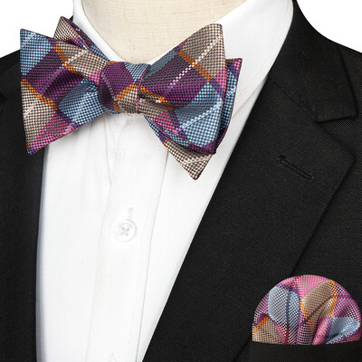 EASTEPIC svītraina tauriņa kaklasaite vīriešiem Hanky komplekts rūtains aksesuārs Paisley Neckwear Floral Design Polka Dot Pure Black Evening Party