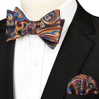 EASTEPIC svītraina tauriņa kaklasaite vīriešiem Hanky komplekts rūtains aksesuārs Paisley Neckwear Floral Design Polka Dot Pure Black Evening Party