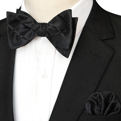 EASTEPIC svītraina tauriņa kaklasaite vīriešiem Hanky komplekts rūtains aksesuārs Paisley Neckwear Floral Design Polka Dot Pure Black Evening Party