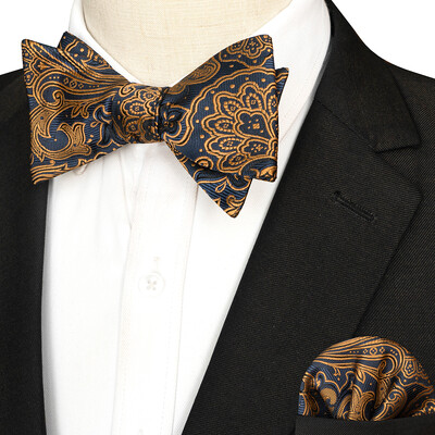 EASTEPIC svītraina tauriņa kaklasaite vīriešiem Hanky komplekts rūtains aksesuārs Paisley Neckwear Floral Design Polka Dot Pure Black Evening Party