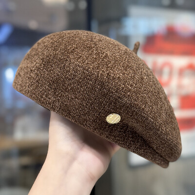 2024 Nouă Toamnă/Iarnă Snow Neil Etichetă mică Beretă Copii Versatilă Pălărie de pictor Temperament în formă de crep la modă
