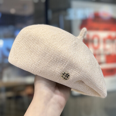 2024 Nouă Toamnă/Iarnă Snow Neil Etichetă mică Beretă Copii Versatilă Pălărie de pictor Temperament în formă de crep la modă