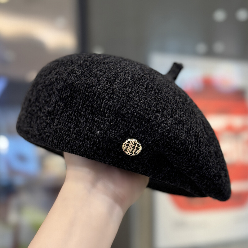 2024 Nouă Toamnă/Iarnă Snow Neil Etichetă mică Beretă Copii Versatilă Pălărie de pictor Temperament în formă de crep la modă