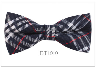 Нова мъжка мода, класически карирани вратовръзки с папийонка, регулируема мъжка папийонка, полиестер за сватбени вратовръзки в английски стил