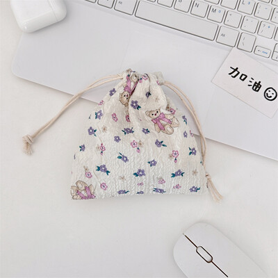 Poșetă mică drăguță pentru monede, cheie, căști, cablu de date, geantă de depozitare cu șnur, bijuterii pentru femei, ruj, husă pentru frânghie, saci cu șir