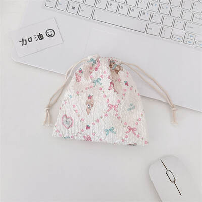 Poșetă mică drăguță pentru monede, cheie, căști, cablu de date, geantă de depozitare cu șnur, bijuterii pentru femei, ruj, husă pentru frânghie, saci cu șir