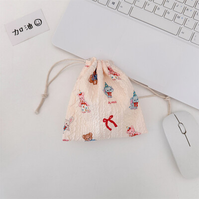 Poșetă mică drăguță pentru monede, cheie, căști, cablu de date, geantă de depozitare cu șnur, bijuterii pentru femei, ruj, husă pentru frânghie, saci cu șir