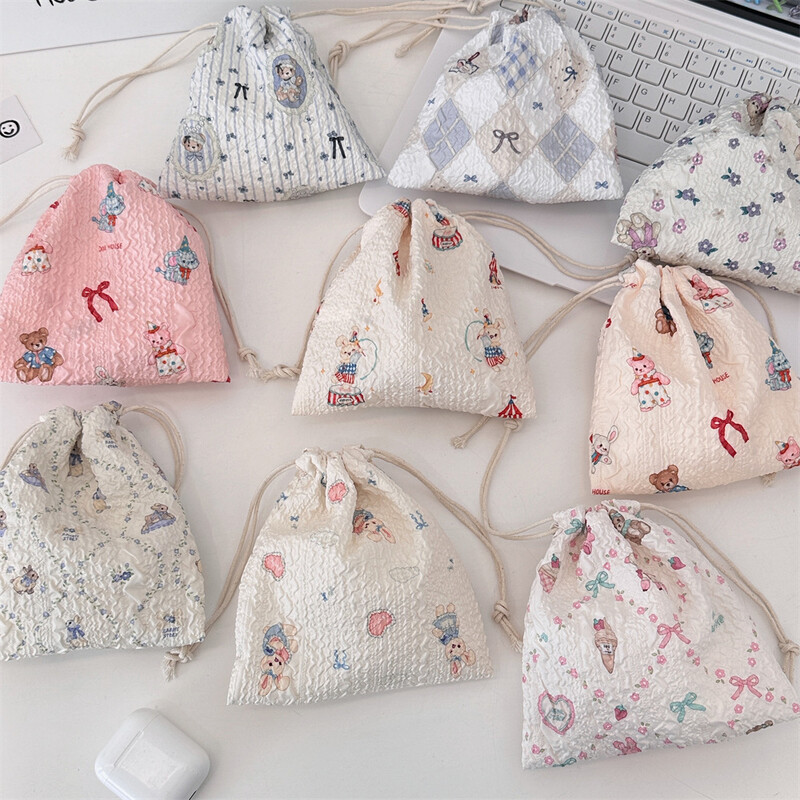 Poșetă mică drăguță pentru monede, cheie, căști, cablu de date, geantă de depozitare cu șnur, bijuterii pentru femei, ruj, husă pentru frânghie, saci cu șir