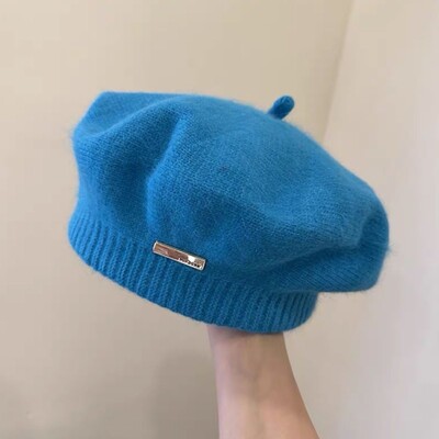 Korejska verzija, jednostavna beretka od pravog zečjeg krzna, svestrana za jesen i zimu, izvan ulice, pletena umjetnička kapa