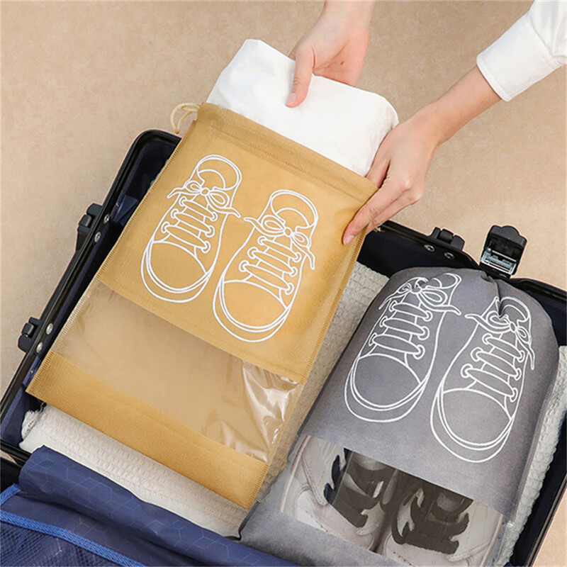 10/5gab Apavi Glabāšanas Organizatora Somas Atkārtoti lietojami Neaustie ceļojumu komplekti sīkrīki svarīgākie piederumi Ūdensnecaurlaidīga Putekļu necaurlaidīga pārnēsājama pakarināma soma