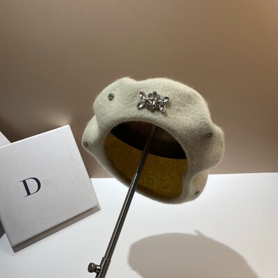 Moda coreeană, cu pietre de lux, beretă de lână, pălărie, căciulă caldă de iarnă, pălărie de pictor artist francez, beretă versatilă pentru femeie