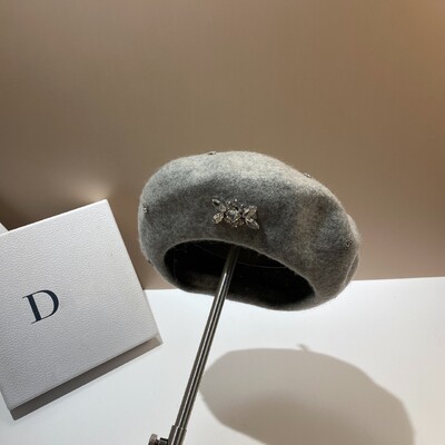 Moda coreeană, cu pietre de lux, beretă de lână, pălărie, căciulă caldă de iarnă, pălărie de pictor artist francez, beretă versatilă pentru femeie