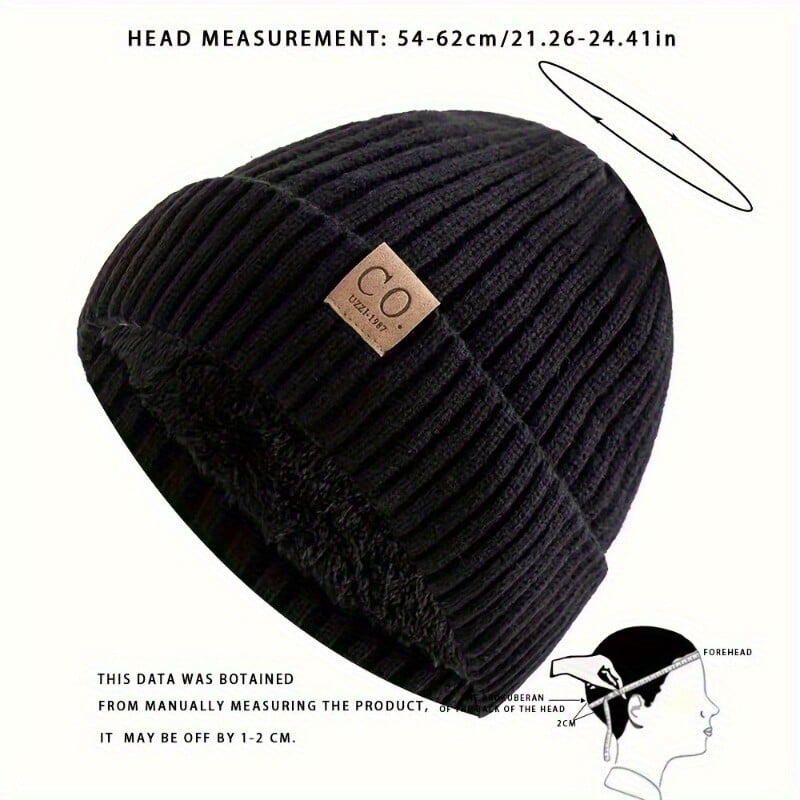 Pălărie tricotată de iarnă pentru ciclism Bărbați și femei Pălărie groasă căptușită cu lână Căciulă de iarnă Căciulă caldă la modă Pălării tricotate de iarnă casual