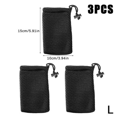 Geantă de depozitare cu șnur din plasă de nailon, 3 buc. Geantă multifuncțională de călătorie și activități în aer liber pentru produse digitale