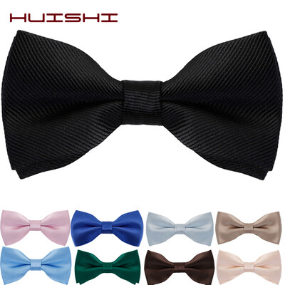 HUISHI tauriņi vīriešiem Solid Stripe Black Pearl White Bowtie Elegant Mans Biznesa Kāzu Ballīte Aksesuāri Taureņu tauriņš