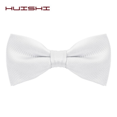 HUISHI kikilipsud meestele Solid triibuline must pärlvalge kikilips Elegantne meeste äri pulmapeo aksessuaarid liblikas vibu