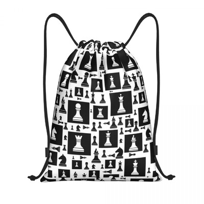 Power Play Joc de șah Geantă cu snur Femei Bărbați Rucsac portabil pentru sport pentru iubitor de șah Piesa pentru cumpărături