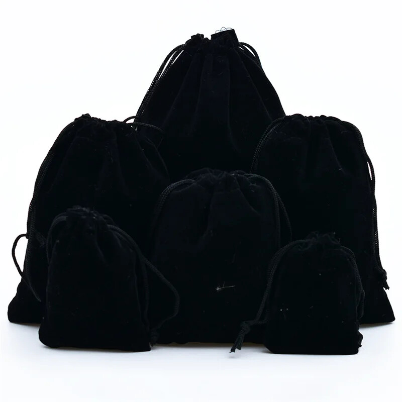 5 komada baršunaste vrećice u više boja za nakit 8x10/12x15/15x20/20x30 cm vrećice za božićne poklone za vjenčanje s uzicom
