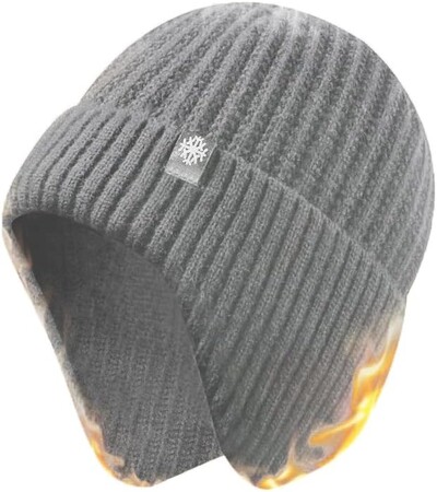 Pălărie tricotată de iarnă în aer liber pentru bărbați și femei, căciuli de urechi calde de pluș, pălărie de schi, la modă ocazională, pălărie de protecție pentru urechi pentru bicicletă