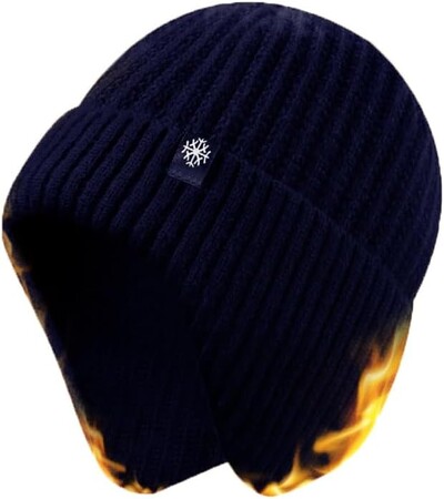 Pălărie tricotată de iarnă în aer liber pentru bărbați și femei, căciuli de urechi calde de pluș, pălărie de schi, la modă ocazională, pălărie de protecție pentru urechi pentru bicicletă