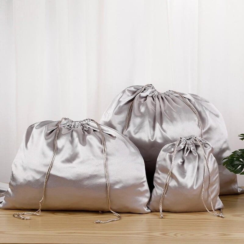 Saci cu șnur cu capac mare de praf, saci de pantofi rezistenti la praf, pentru călătorie, pentru depozitare din satin de mătase Husă cu șnur pentru pantofi Cizme