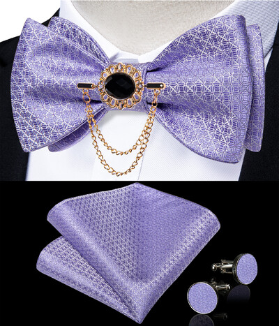 Self Tie Παπιγιόν με Καρφίτσα Chain Luxury Μαύρο Λευκό Μπλε Κόκκινο Paisley Floral Butterfly Wedding Prom Groom Bowknot Ανδρικό αξεσουάρ