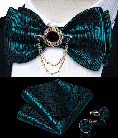 Self Tie Παπιγιόν με Καρφίτσα Chain Luxury Μαύρο Λευκό Μπλε Κόκκινο Paisley Floral Butterfly Wedding Prom Groom Bowknot Ανδρικό αξεσουάρ