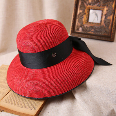 Hepburn bantes lentes saules cepure sieviešu salmu cepure Spain cepure krāsu sauļošanās saules cepure pludmales cepure vairumtirdzniecība