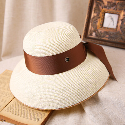 Hepburn bantes lentes saules cepure sieviešu salmu cepure Spain cepure krāsu sauļošanās saules cepure pludmales cepure vairumtirdzniecība