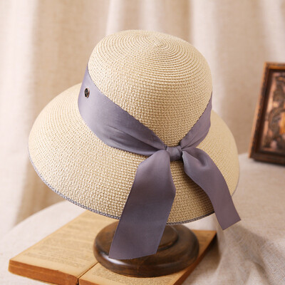 Hepburn bantes lentes saules cepure sieviešu salmu cepure Spain cepure krāsu sauļošanās saules cepure pludmales cepure vairumtirdzniecība