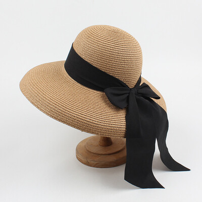 Hepburn bantes lentes saules cepure sieviešu salmu cepure Spain cepure krāsu sauļošanās saules cepure pludmales cepure vairumtirdzniecība