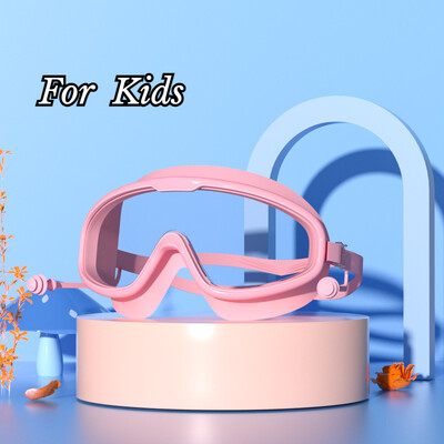 Ochelari de înot dopuri pentru urechi cu cadru mare, impermeabili, anti-aburire, ochelari HD transparenți pentru bebeluși, protecție UV, ochelari de înot în siguranță