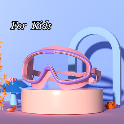 Ochelari de înot dopuri pentru urechi cu cadru mare, impermeabili, anti-aburire, ochelari HD transparenți pentru bebeluși, protecție UV, ochelari de înot în siguranță