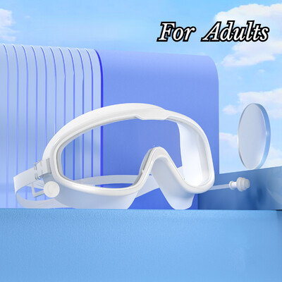 Ochelari de înot dopuri pentru urechi cu cadru mare, impermeabili, anti-aburire, ochelari HD transparenți pentru bebeluși, protecție UV, ochelari de înot în siguranță