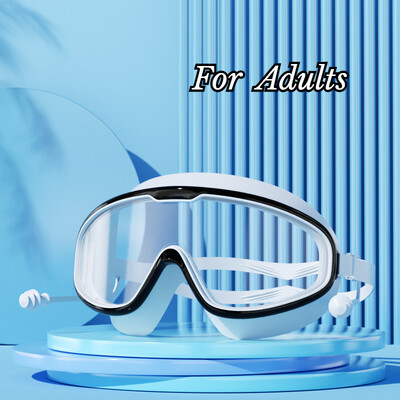Ochelari de înot dopuri pentru urechi cu cadru mare, impermeabili, anti-aburire, ochelari HD transparenți pentru bebeluși, protecție UV, ochelari de înot în siguranță