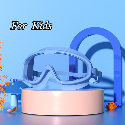 Ochelari de înot dopuri pentru urechi cu cadru mare, impermeabili, anti-aburire, ochelari HD transparenți pentru bebeluși, protecție UV, ochelari de înot în siguranță