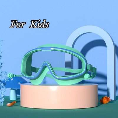 Ochelari de înot dopuri pentru urechi cu cadru mare, impermeabili, anti-aburire, ochelari HD transparenți pentru bebeluși, protecție UV, ochelari de înot în siguranță