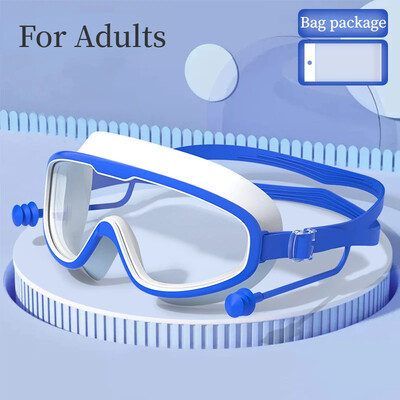 Ochelari de înot dopuri pentru urechi cu cadru mare, impermeabili, anti-aburire, ochelari HD transparenți pentru bebeluși, protecție UV, ochelari de înot în siguranță