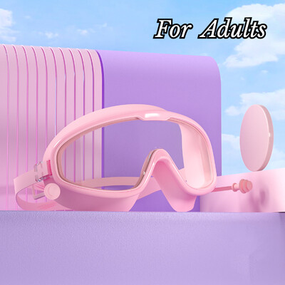 Ochelari de înot dopuri pentru urechi cu cadru mare, impermeabili, anti-aburire, ochelari HD transparenți pentru bebeluși, protecție UV, ochelari de înot în siguranță